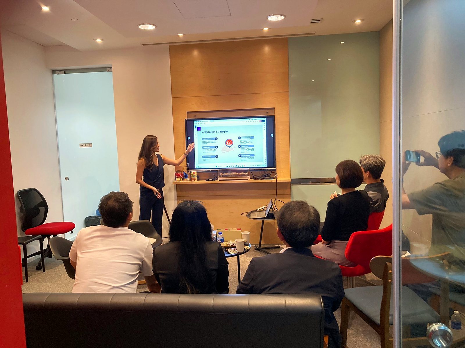 Presenting to a visiting healthcare delegation
