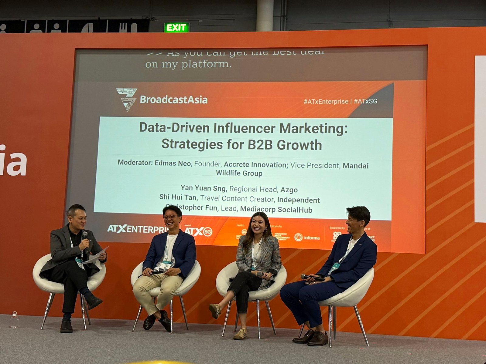 Shi Hui speaking on an AI agents panel